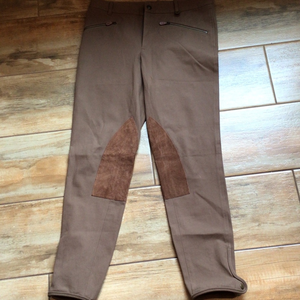 Ralph LaurenWomens Brown Riding Breeches with Suede Knee Patches